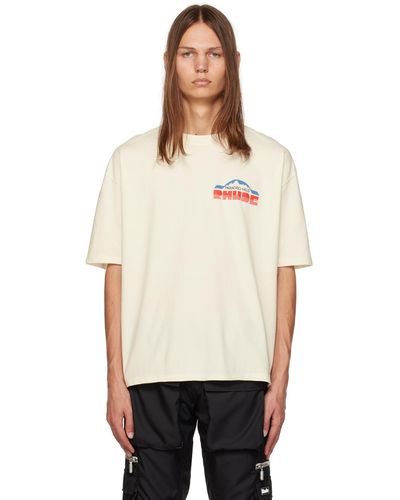 Rhude T-shirt paradiso rally blanc cassé - Noir