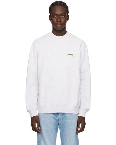 Jacquemus Les Classiquesコレクション グレー Le Sweatshirt Gros Grain スウェットシャツ - ホワイト