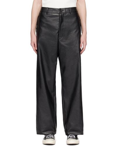 N. Hoolywood Drawstring Faux-leather Pants - Black