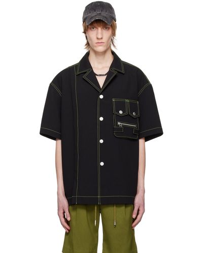 Feng Chen Wang Chemise noir à poche 3d