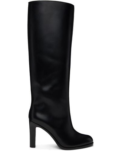 The Row Wide Shaft Leather Knee-high Boots - Black