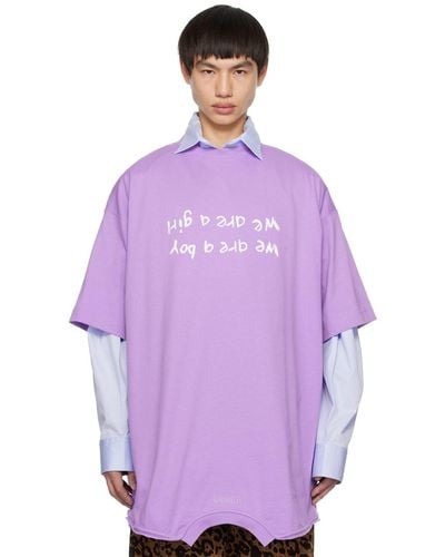 Vetements パープル We Are Boy We Are Girl Tシャツ