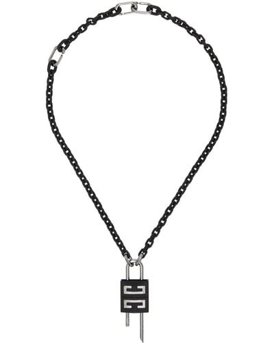Givenchy Gunmetal Small Lock Necklace - Black