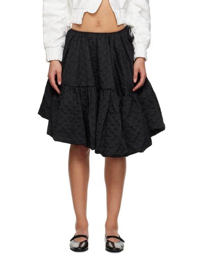 Cecilie Bahnsen Black Sarina Midi Skirt