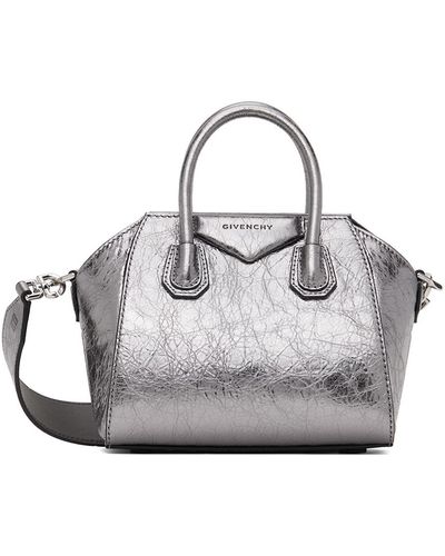 Givenchy Sac antigona toy argenté - Gris