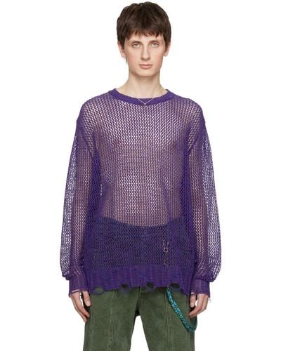 Song For The Mute Oversized Sweater - Purple