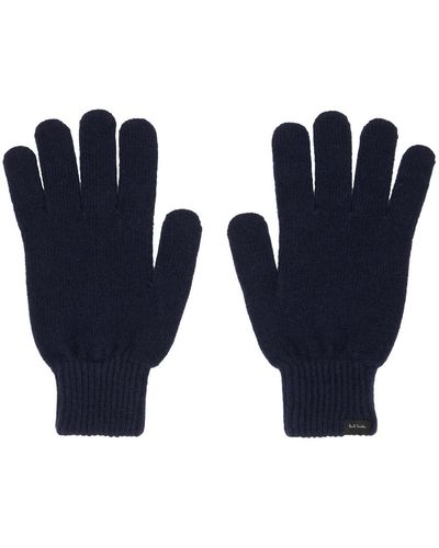 Paul Smith Navy Patch Gloves - Blue