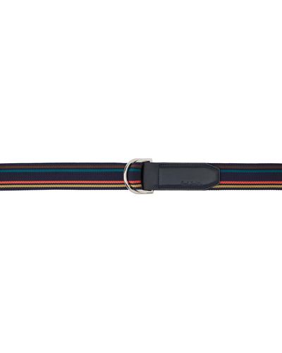 Paul Smith Multicolour Stripe D-ring Belt - Black