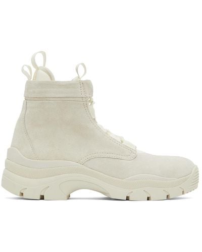 John Elliott Ssense Exclusive Off-white Speed Lace Up Boots - Multicolor