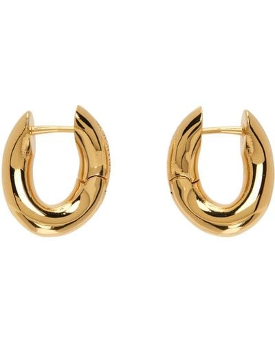 Balenciaga Boucles d'oreilles dorées à mini anneau - Noir