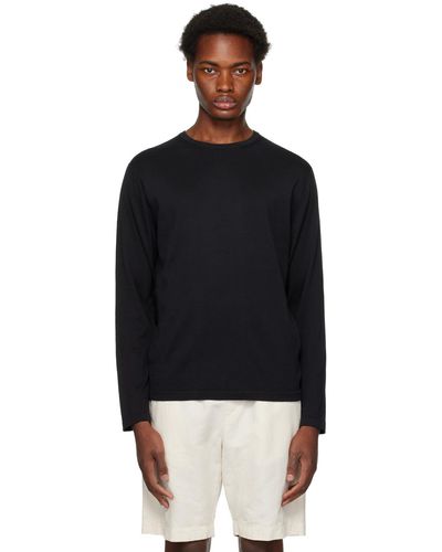 Sunspel Crewneck Sweater - Black