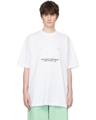 Acne Studios ホワイト Inflatable Confidence Tシャツ