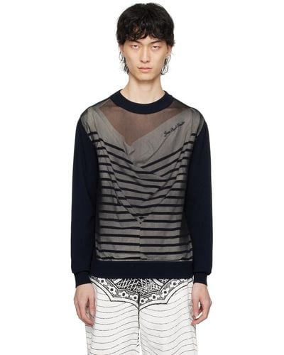 Jean Paul Gaultier 'the Oversized Marinière' Sweater - Black