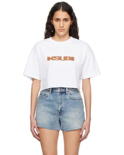Ksubi T-shirt écourté oh g blanc à logo sott