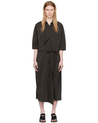 Lemaire Spread Collar Midi Dress - Black