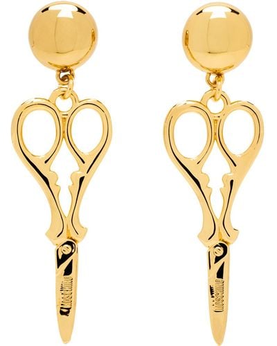 Moschino Gold Scissor Earrings - Metallic