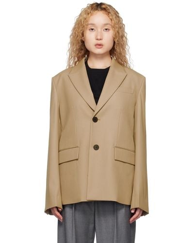 WOOYOUNGMI Beige Single-breasted Blazer - Natural