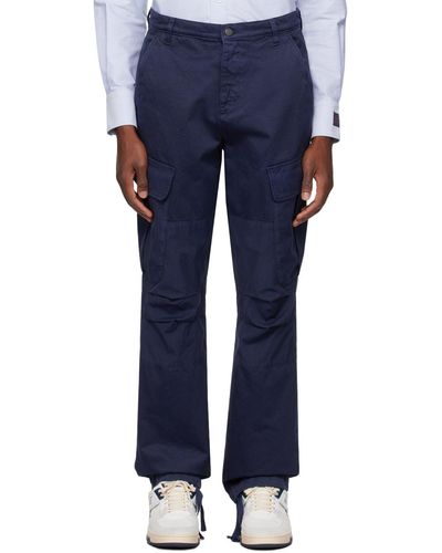 MSGM Panelled Cargo Trousers - Blue