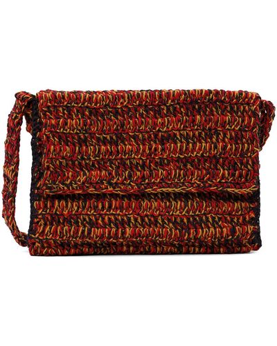Nicholas Daley Crochet Messenger Bag - Red