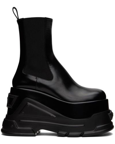 Versace Bottes anthem noires à méduses et à plateforme