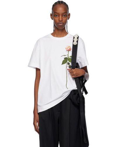 Simone Rocha T-shirt blanc à image e - Noir