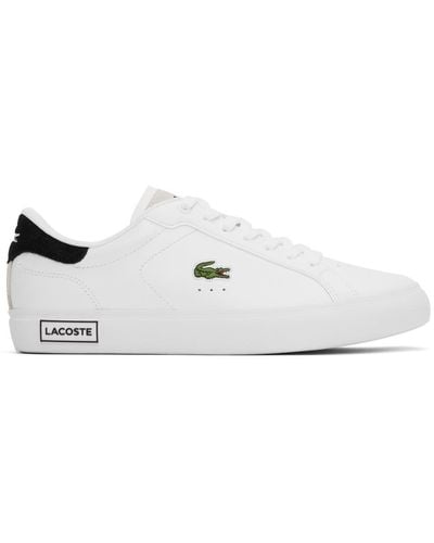 Lacoste White & Black Powercourt Leather Sneakers