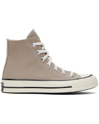 Converse Taupe Chuck 70 Vintage Canvas Sneakers - Black
