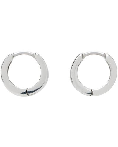 Laura Lombardi Boucles d'oreilles à anneau clutch argentées - Noir