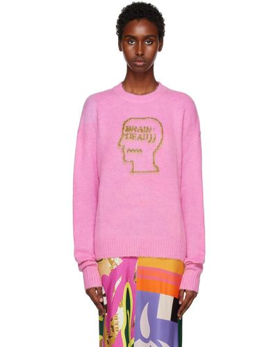 Brain Dead Superfuzz Sweater - Pink