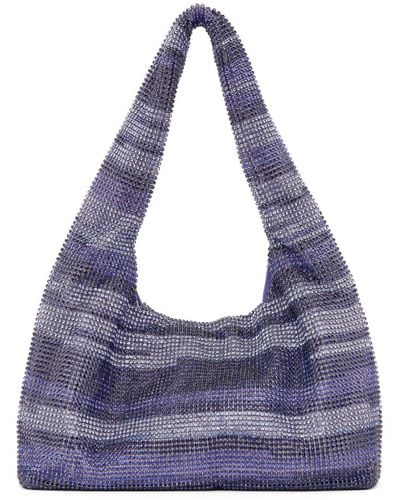 Kara Mini Crystal Mesh Shoulder Bag - Purple