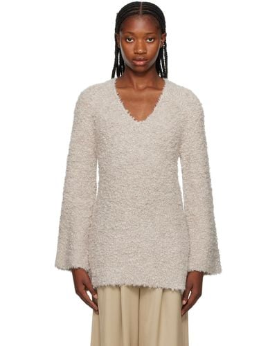 By Malene Birger Taupe Karlee Sweater - White