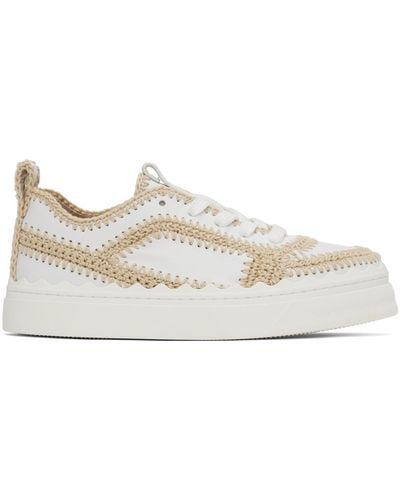 Chloé Lauren Leather Sneakers - White
