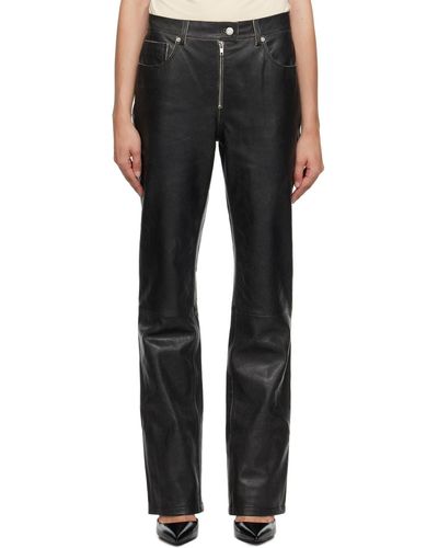 Helmut Lang Black 5-pocket Leather Trousers