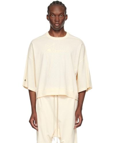 Rick Owens Off- Champion Edition Tommy T-Shirt - Natural