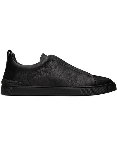 Zegna Triple Stitch Sneakers - Black