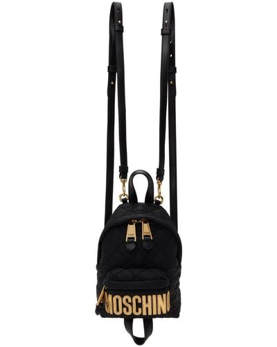 Moschino Black Mini Quilted Backpack