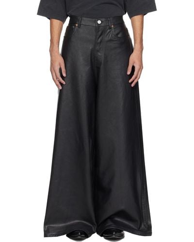 Vetements baggy Leather Trousers - Black