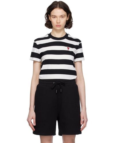 Ami Paris Striped T-shirt - Black