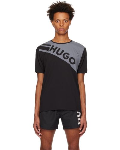 HUGO プリントtシャツ - ブラック