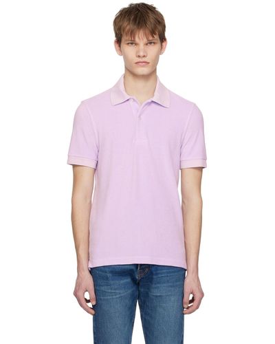 Tom Ford Purple Buttoned Polo