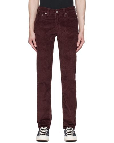 Levi's Burgundy 511 Slim Trousers - Red