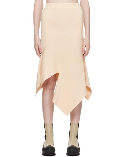 Stella McCartney Off-white Asymmetric Midi Skirt - Natural
