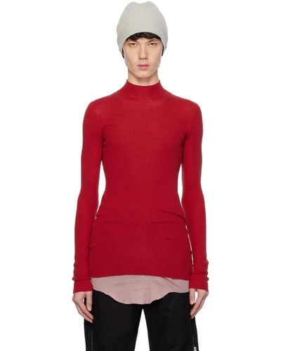Rick Owens Red Lupetto Sweater