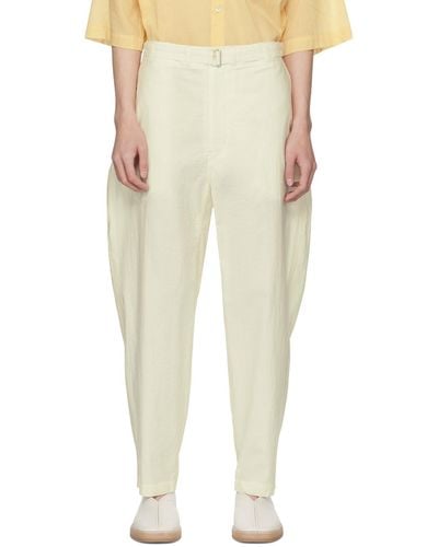 Lemaire Belted Pants - Natural