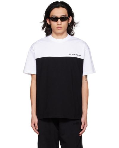 VTMNTS &ホワイト Numbe カラーブロック Tシャツ - ブラック