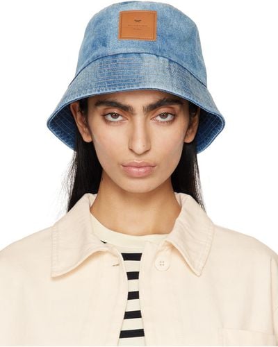 Weekend by Maxmara Blue Denim Patch Bucket Hat