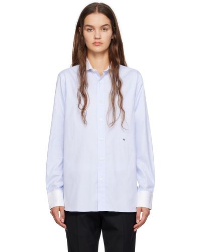 HOMMEGIRLS Classic Contrast Collar Shirt - White