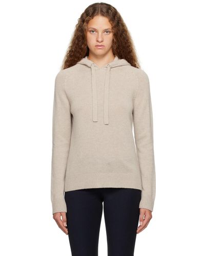 Max Mara Pull à capuche virgola taupe - Gris