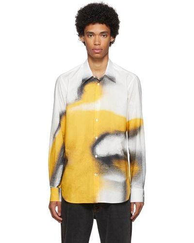 Alexander McQueen White & Yellow Silhouette Shirt - Multicolour