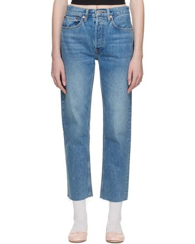 RE/DONE Blue 70s Stove Pipe Jeans